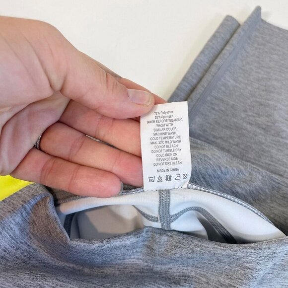 Zyia Active Womens Gym Yoga Cropped Leggings Gray 4 Mid Rise Stretch Side Stripe - Picture 5 of 12